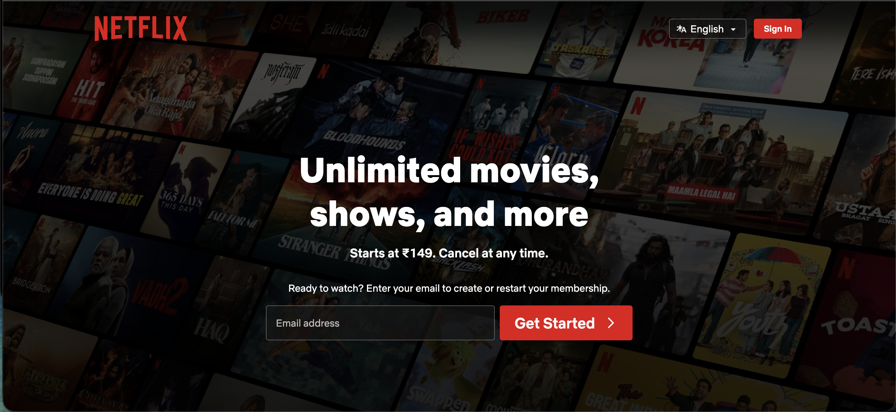 Netflix website 